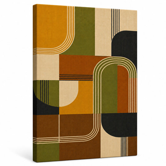 Mid-Century Bauhaus Statement Canvas Wall Art 01 - canvas wall art by AUSJOJO