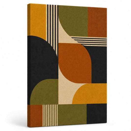 Mid-Century Bauhaus Color Field Canvas Wall Art 03 - canvas wall art by AUSJOJO