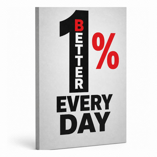 One Percent Better Every Day Motivational Canvas Wall Art - canvas wall art by AUSJOJO