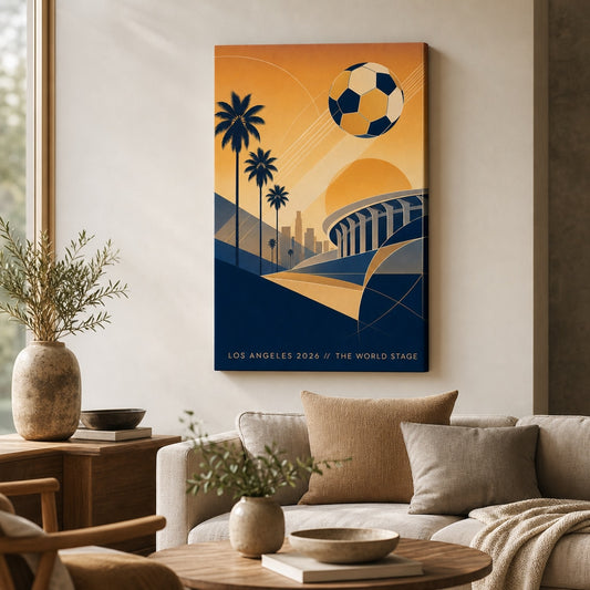 Los Angeles 2026 World Stage Soccer Canvas Wall Art wall mockup
