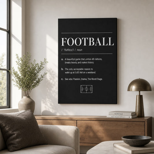 FOOTBALL Definition Football Culture Canvas Wall Art 01 wall mockup