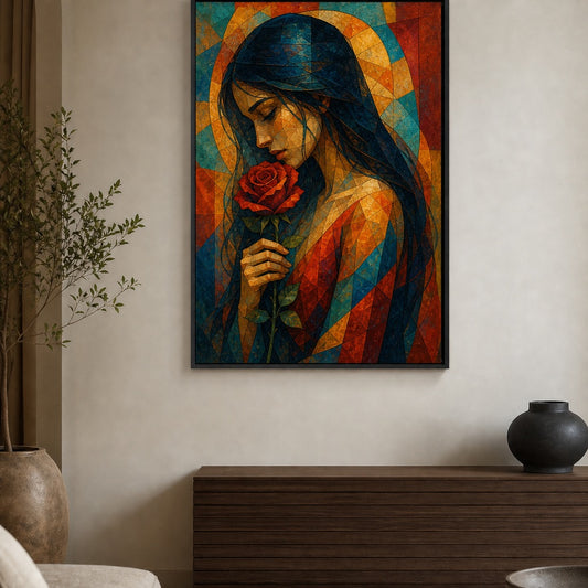 Cathedral Pianist Golden Light Floater Frame Canvas Wall Art - canvas wall art by AUSJOJO