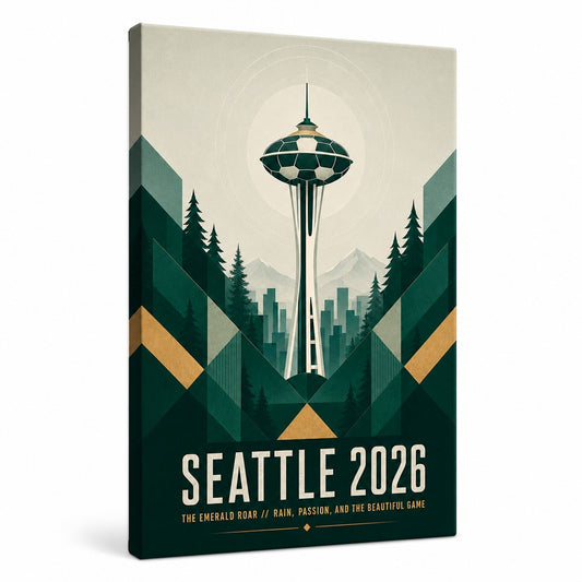 Seattle Emerald Roar 01 Soccer Canvas Wall Art - soccer canvas wall art by AUSJOJO