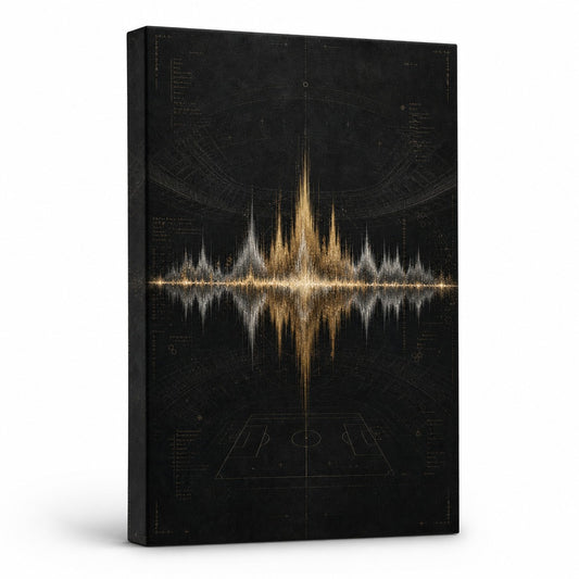 Silver Champagne Victory Soundwave Canvas Wall Art - coastal wall decor by AUSJOJO