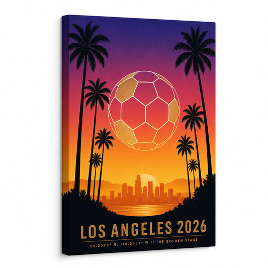 Los Angeles Golden Stage 05 Soccer Canvas Wall Art - soccer canvas wall art by AUSJOJO