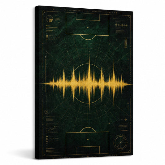 Emerald Gold Coordinate Soundwave Canvas Painting Wall Decor - modern wall decor by AUSJOJO