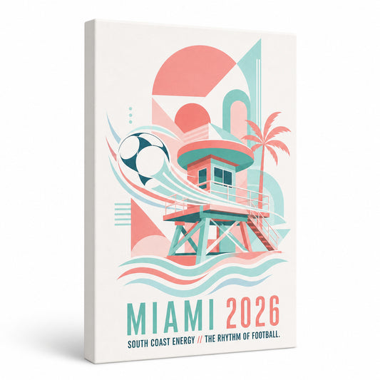 Miami Coastal Soccer Canvas Wall Art 02 - soccer canvas wall art by AUSJOJO