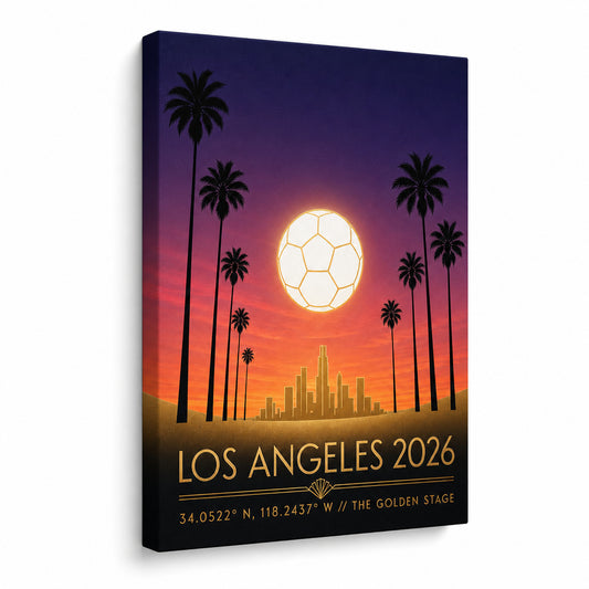Los Angeles Golden Stage 03 Soccer Canvas Wall Art - soccer canvas wall art by AUSJOJO