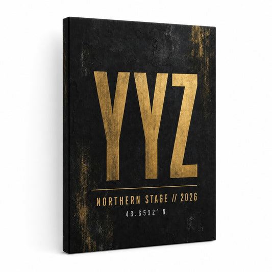 YYZ Airport Code Coordinates Canvas Wall Art - canvas wall art by AUSJOJO