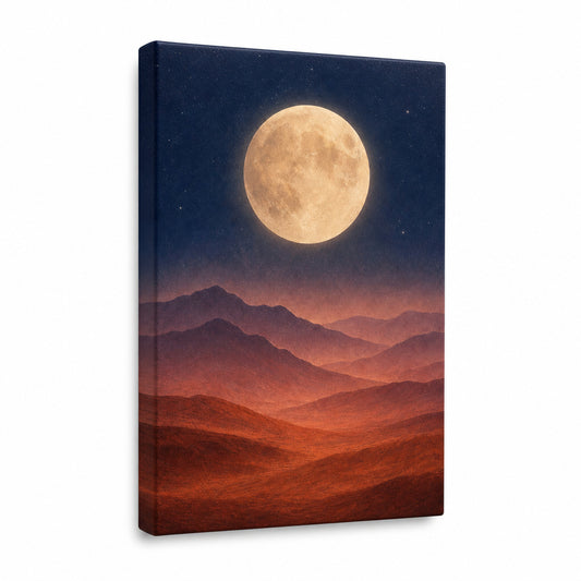 Abstract Moon Mountains Healing Canvas Wall Art - modern wall decor by AUSJOJO