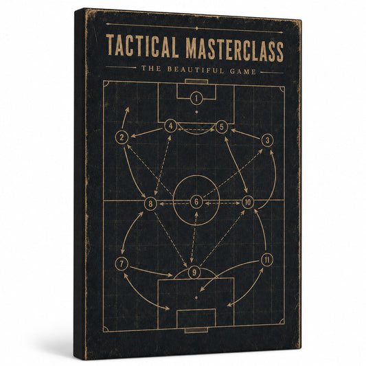 Tactical Masterclass Industrial Soccer Canvas Wall Art - soccer canvas wall art by AUSJOJO