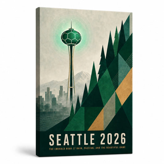 Seattle Emerald Roar 02 Soccer Canvas Wall Art - soccer canvas wall art by AUSJOJO