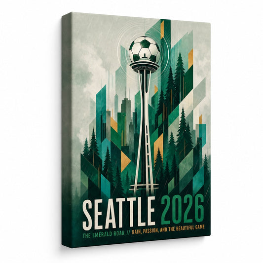 Seattle Emerald Roar 03 Soccer Canvas Wall Art - soccer canvas wall art by AUSJOJO