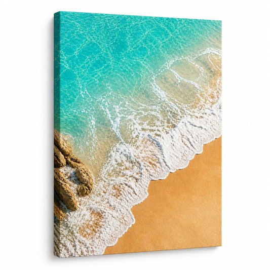 Coastal Aerial Waves Healing Canvas Wall Art - coastal wall decor by AUSJOJO