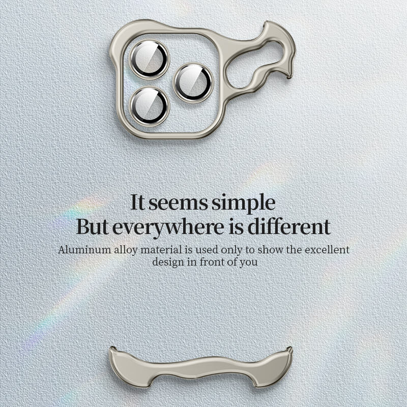 Minimalist Metal Phone Case for iPhone 14/15/16 Pro Max Aluminum Frame Camera Lens Protection