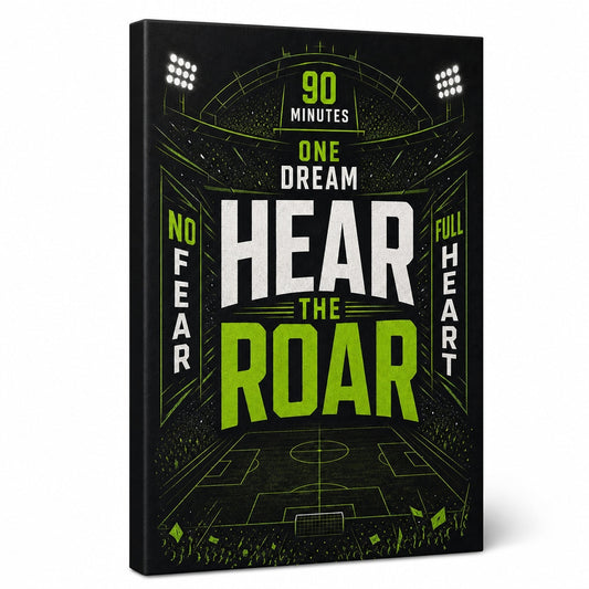 Hear The Roar Stadium Typography Canvas Painting Wall Decor - soccer canvas wall art by AUSJOJO