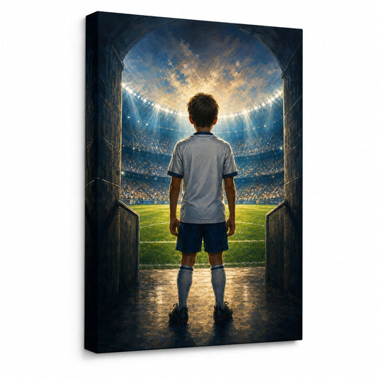 Custom Youth Soccer Dream Tunnel Canvas Painting Wall Decor - soccer canvas wall art by AUSJOJO