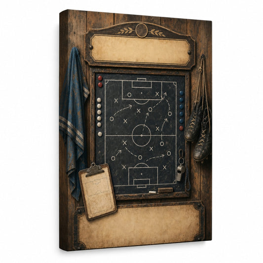 Custom Vintage Soccer Tactics Board Canvas Wall Art - soccer canvas wall art by AUSJOJO
