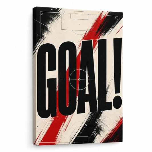 GOAL Soccer Typography Canvas Painting for Game Room Decor - soccer canvas wall art by AUSJOJO