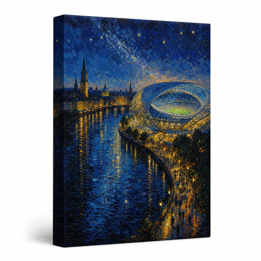 Riverside Starry Stadium Soccer Canvas Painting Wall Decor - soccer canvas wall art by AUSJOJO