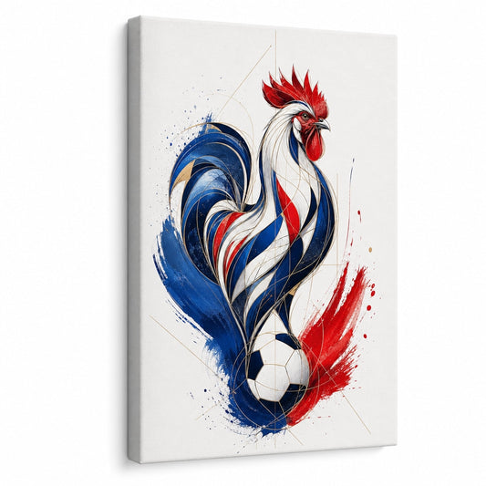 France Rooster National Pride Soccer Canvas Wall Art - soccer canvas wall art by AUSJOJO