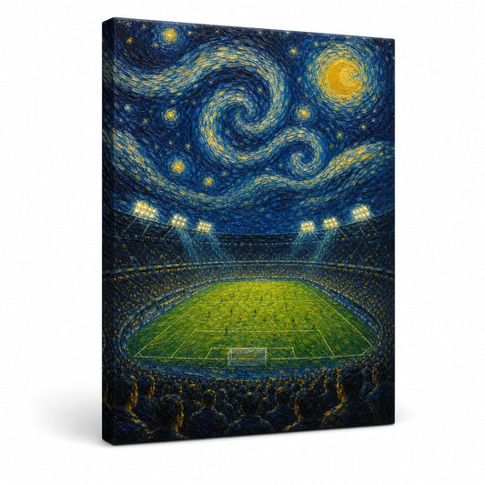 Starry Night Stadium Soccer Canvas Painting Wall Decor - soccer canvas wall art by AUSJOJO