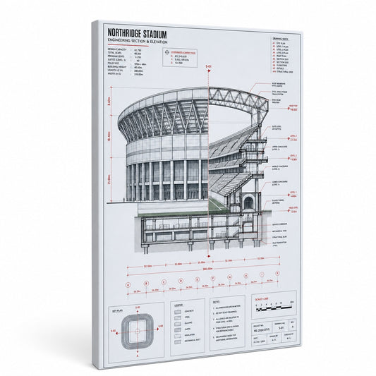 Engineering Stadium Cutaway Canvas Painting Wall Decor - soccer canvas wall art by AUSJOJO