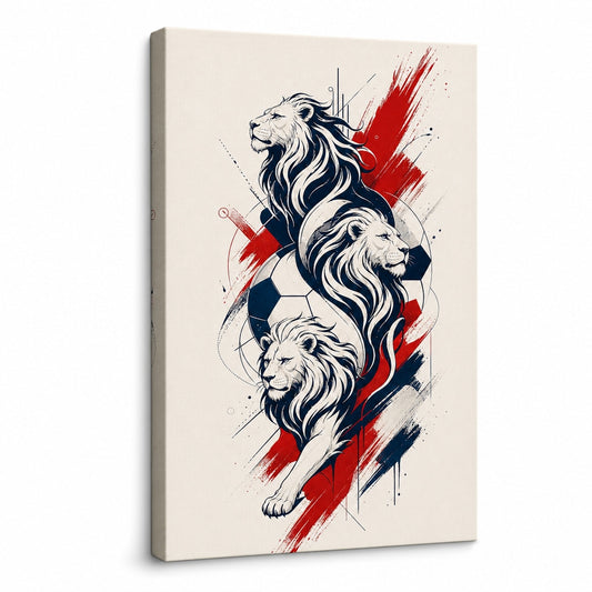 England Three Lions National Pride Soccer Canvas Wall Art - soccer canvas wall art by AUSJOJO