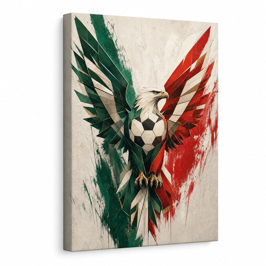 Mexico Eagle National Pride Soccer Canvas Wall Art - soccer canvas wall art by AUSJOJO