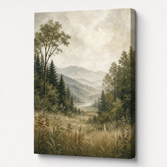 Serene Forest Nature Canvas Painting for Living Room Decor - canvas wall art by AUSJOJO
