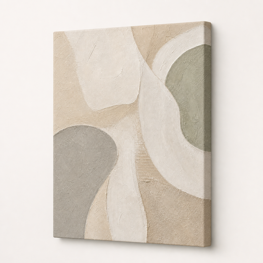 Minimalist Beige Textured Abstract Canvas Wall Art - neutral wall art by AUSJOJO