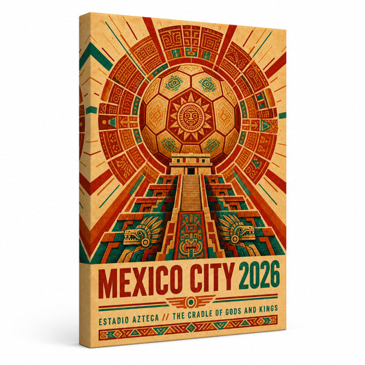 Mexico City Aztec Totem 05 Soccer Canvas Wall Art - soccer canvas wall art by AUSJOJO