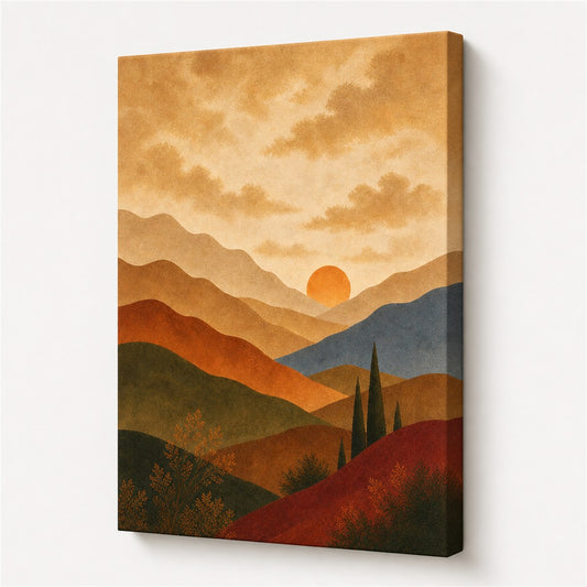 Earth Tone Warm Neutral Abstract Canvas Painting Wall Decor - modern wall decor by AUSJOJO