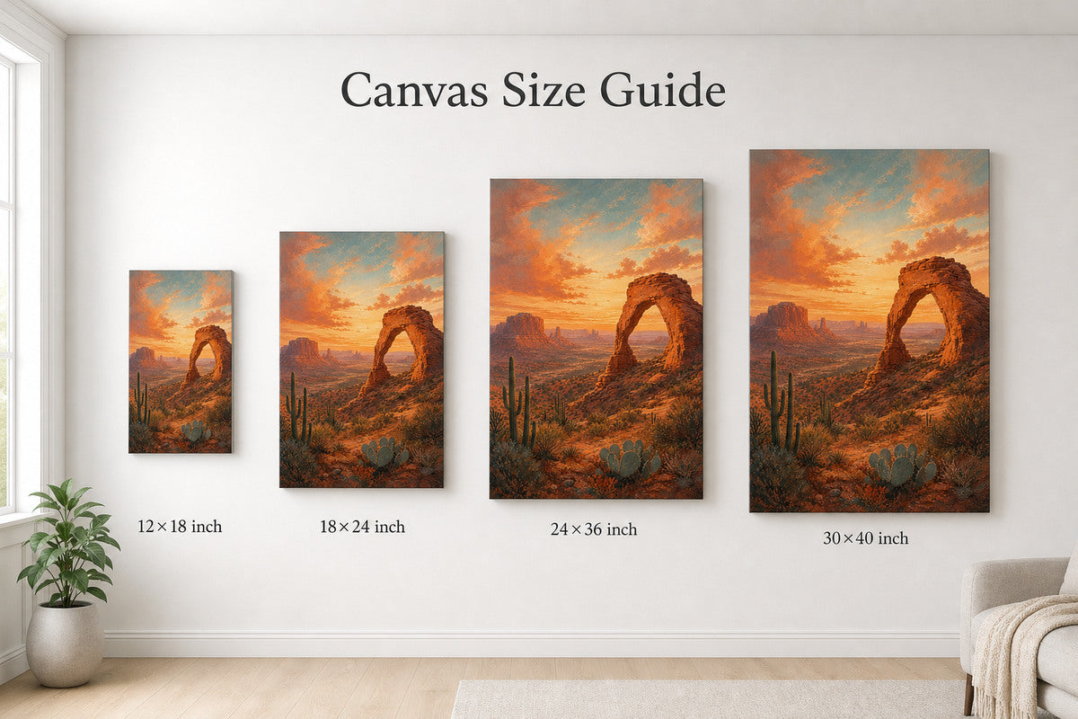 Southwestern Desert Arch Canvas Wall Art - 08_size_comparison