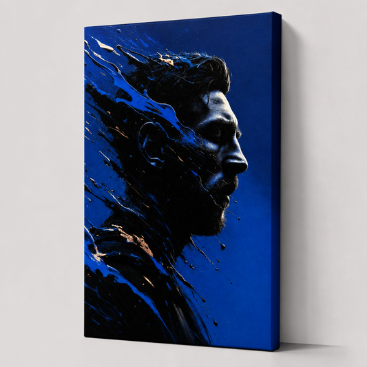 Vintage Soccer Silhouette Sports Canvas Painting Wall Decor - soccer canvas wall art by AUSJOJO