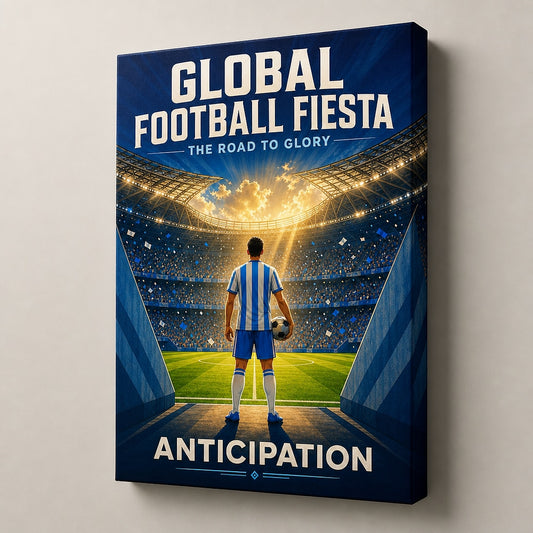 Global Football Stadium Canvas Painting for Game Room Decor - soccer canvas wall art by AUSJOJO