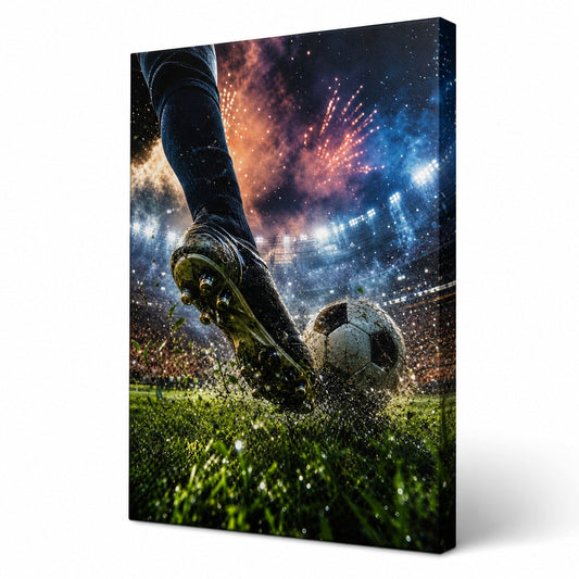 Match Day Energy Soccer Canvas Painting for Game Room Decor - soccer canvas wall art by AUSJOJO