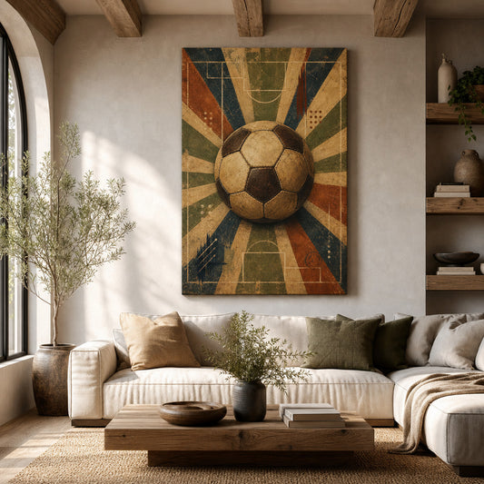 Classic Soccer Ball Canvas Wall Art wall room mockup