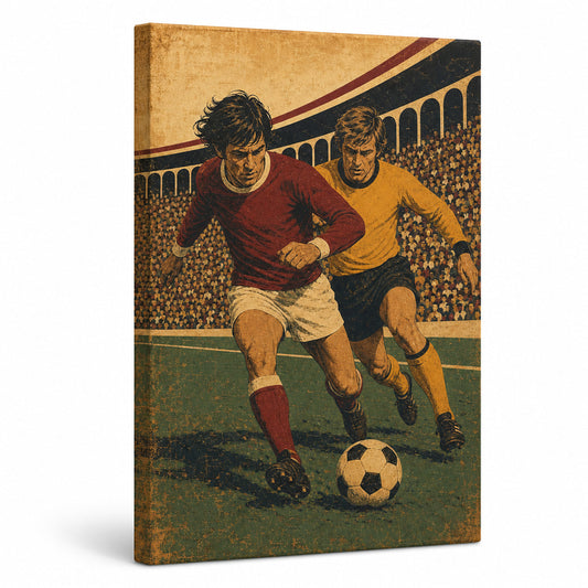 Old School Football Canvas Painting for Sports Room - soccer canvas wall art by AUSJOJO