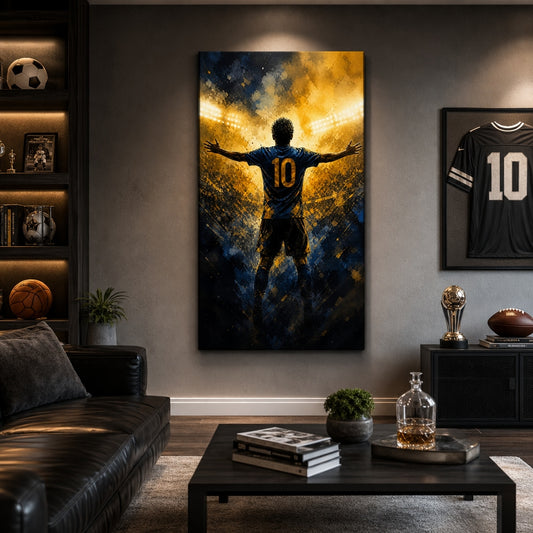 Number 10 Celebration Silhouette Canvas Wall Art wall scene mockup