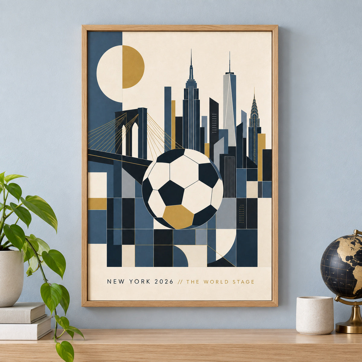 New York 2026 World Stage Soccer Canvas Painting Wall Decor | brown_independent_close