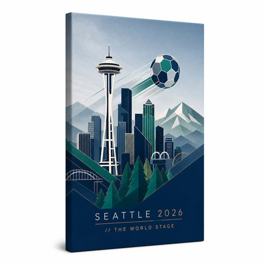 Seattle 2026 Soccer Canvas Painting for Game Room Decor - soccer canvas wall art by AUSJOJO