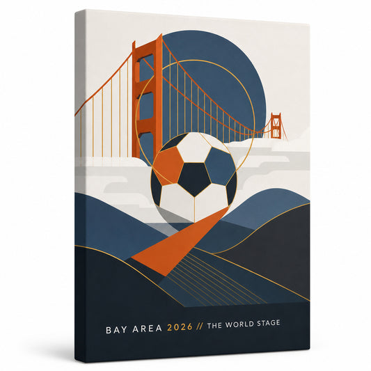 Bay Area 2026 Soccer Canvas Painting for Game Room Decor - soccer canvas wall art by AUSJOJO