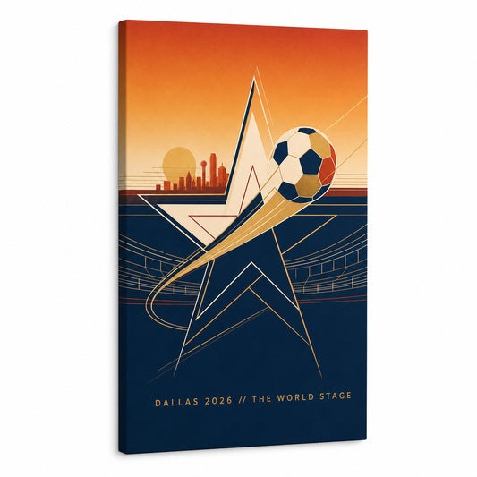 Dallas 2026 Soccer Canvas Painting for Game Room Decor - soccer canvas wall art by AUSJOJO