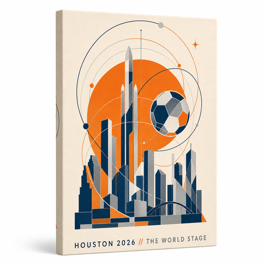 Houston 2026 Soccer Canvas Painting for Game Room Decor - soccer canvas wall art by AUSJOJO