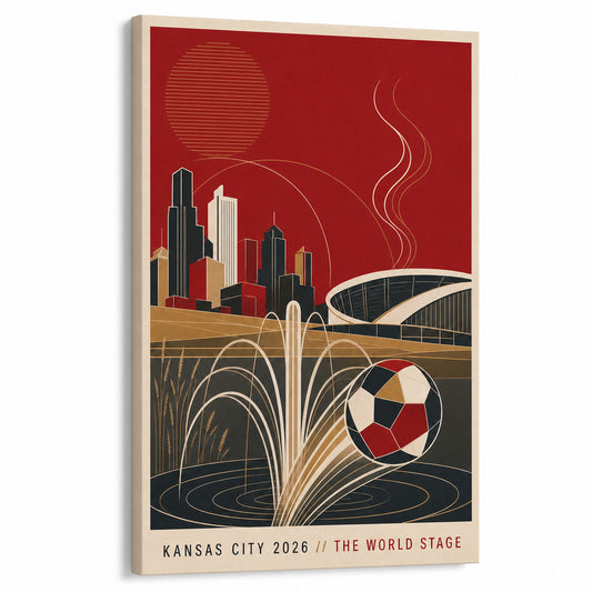 Kansas City 2026 Soccer Canvas Painting for Game Room Decor - soccer canvas wall art by AUSJOJO
