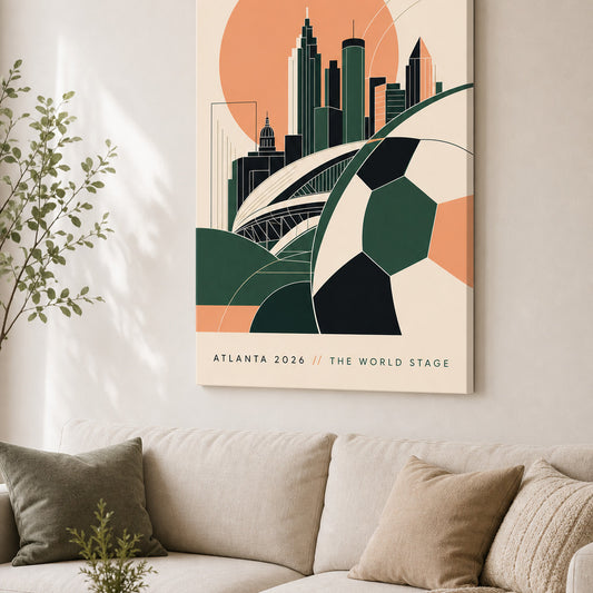 Atlanta 2026 World Stage Soccer Canvas Wall Art wall living