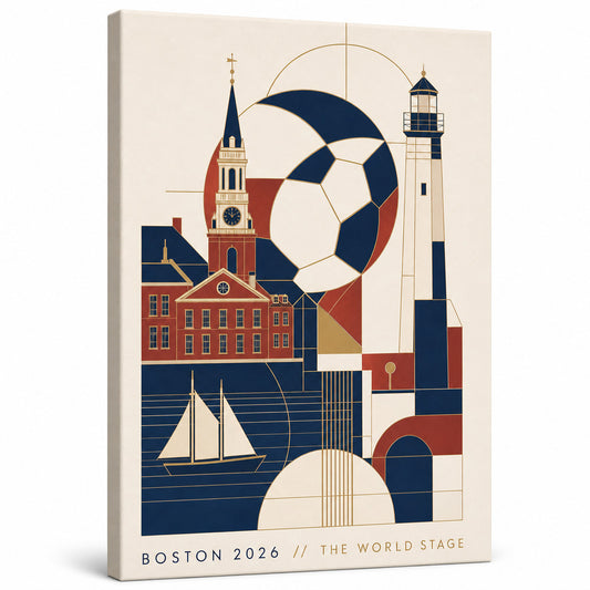 Boston 2026 Soccer Canvas Painting for Game Room Decor - soccer canvas wall art by AUSJOJO