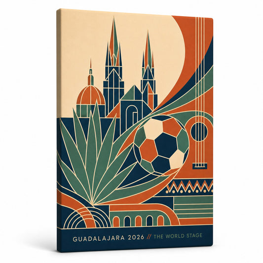 Guadalajara 2026 Soccer Canvas Painting for Game Room Decor - soccer canvas wall art by AUSJOJO