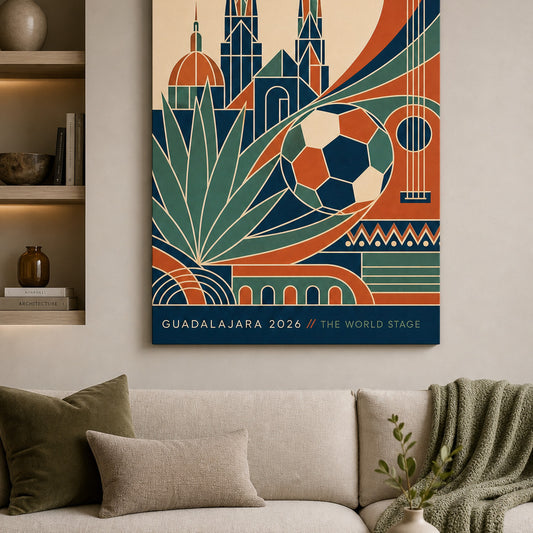 Guadalajara 2026 World Stage Soccer Canvas Wall Art wall living